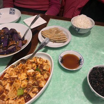 Cafe China - Ma Po Tofu Eggplants in Garlic Sauce Scallion Pancakes - Szechuan Near Me - New York, New York Cafe China - Ma Po Tofu Eggplants in Garlic Sauce Scallion Pancakes - Szechuan Near Me - New York, New York