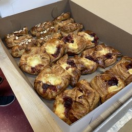 Danishes shaped, filled and baked during class