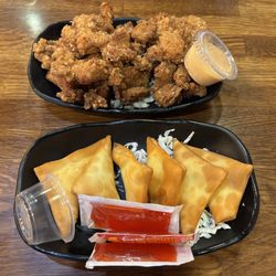 Ramen 101 - Crab Rangoon and chicken kara-age appetizers