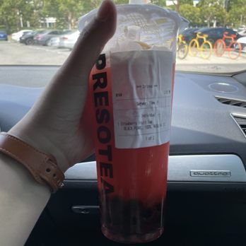Presotea Irvine - Strawberry Fruit Tea - Bubble Tea Near Me - Irvine, California Presotea Irvine - Strawberry Fruit Tea - Bubble Tea Near Me - Irvine, California