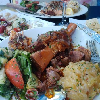 Marlaina's Mediterranean Kitchen - Fantastic lamb shank, salad and potatoes! So yummy! - Mediterranean Near Me - Burien, Washington