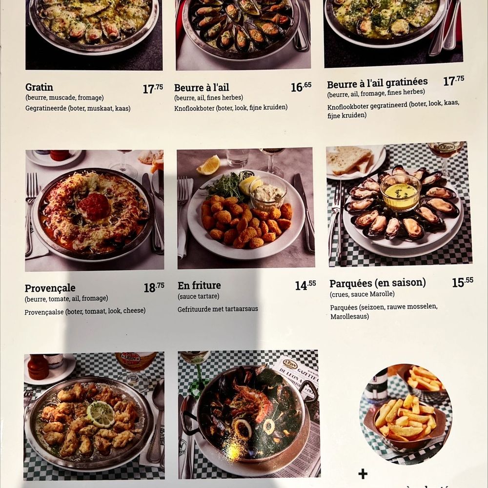 Chez Léon - Sample menu appetizer - Belgian Near Me - Brussels, BRU Chez Léon - Sample menu appetizer - Belgian Near Me - Brussels, BRU