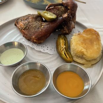 Coarse by Chef Reginald Scott - Crispy smoked chicken. - Smokehouse Near Me - Houston, Texas Coarse by Chef Reginald Scott - Crispy smoked chicken. - Smokehouse Near Me - Houston, Texas