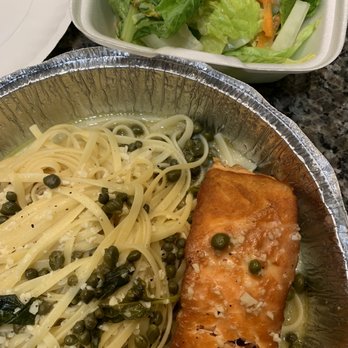 Casa Pasta - Salmon Picatta w/ side salad - Italian Near Me - Helotes, Texas