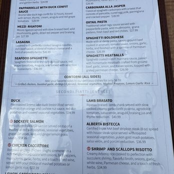 ALBA Restaurant - Menu - Italian Near Me - Jasper, Alberta