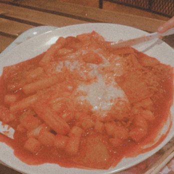 Cafe Orange - Tteokbokki with cheese and ramen - Desserts Near Me - Garden Grove, California