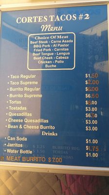 Menu photo 2 Cortes Tacos Merced, CA