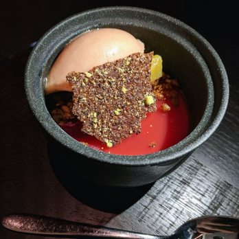 Uchi Denver - Seasonal spiced chai panna cotta dessert - Japanese Near Me - Denver, Colorado Uchi Denver - Seasonal spiced chai panna cotta dessert - Japanese Near Me - Denver, Colorado