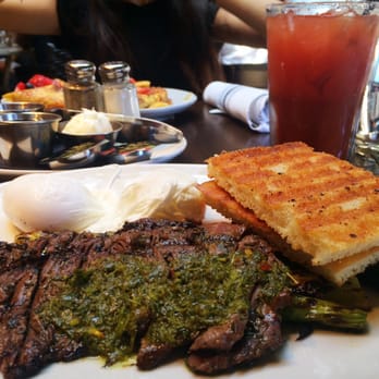 Ollo - Steak and eggs with my Bloody Mary in the back ground - New American Near Me - Malibu, California Ollo - Steak and eggs with my Bloody Mary in the back ground - New American Near Me - Malibu, California