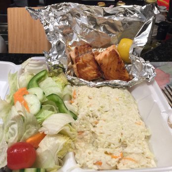 Nick's Place - They should have named this the Cole slaw dinner with a side of salmon. What a rip off! - Pizza Near Me - Revere, Massachusetts Nick's Place - They should have named this the Cole slaw dinner with a side of salmon. What a rip off! - Pizza Near Me - Revere, Massachusetts