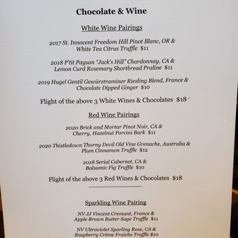Indulgence Chocolatiers - Wine and chocolate pairings - Chocolatiers & Shops Near Me - Milwaukee, Wisconsin