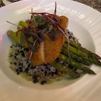 Hemenway's Restaurant - Flounder over rice and lentils and asparagus! - Seafood Near Me - Providence, Rhode Island