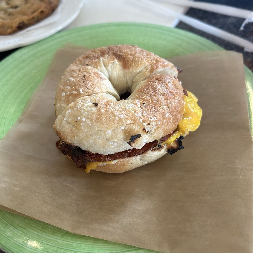 Bacon, egg, and cheese bagel Bacon, egg, and cheese bagel