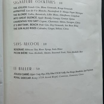JouJou - Cocktail menu - French Near Me - San Francisco, California JouJou - Cocktail menu - French Near Me - San Francisco, California