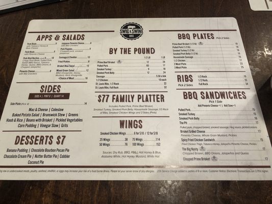 Menu photo 5 Swig & Swine Mount Pleasant, SC