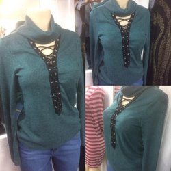 25 City - This laced up long sleeve shirt with turtle neck is only $19.99