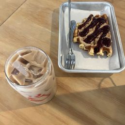 Latte and waffle Latte and waffle