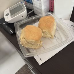 Biscuits were way too big.