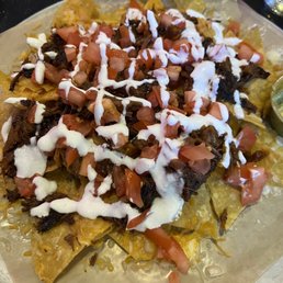 Pork roast nachos