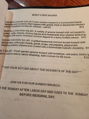 Menu photo 3 Wolf's Den Syracuse, NY