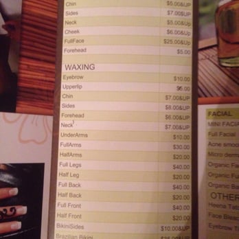 Sai Eyebrow Threading - Threading and waxing "menu" - Waxing Near Me - Orange, California
