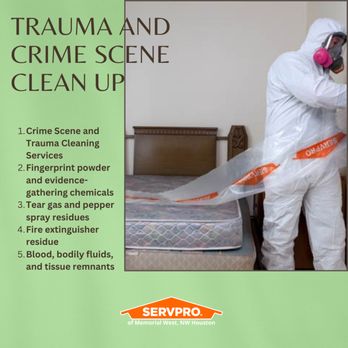 SERVPRO - Trauma and crime scene cleanup requires professionals who are trained to handle the job. but also handle the job with dignity. - Damage Restoration Near Me - Houston, Texas