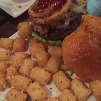 Blu Wolf Bistro - Rodeo burger with garlic truffle tots!! - Gastropubs Near Me - Rochester, New York Blu Wolf Bistro - Rodeo burger with garlic truffle tots!! - Gastropubs Near Me - Rochester, New York