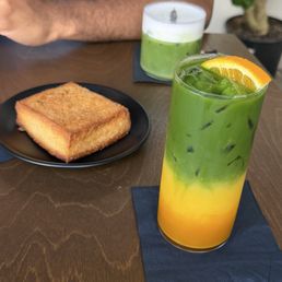 Malibu Sunrise, Signature, and Honey Butter toast