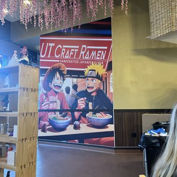 UT Craft Ramen - Welcome sign with Luffy and Naruto - Ramen Near Me - Midvale, Utah