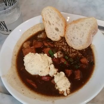 Stanley - Gumbo cup with a scoop of potato salad. - Breakfast & Brunch Near Me - New Orleans, Louisiana Stanley - Gumbo cup with a scoop of potato salad. - Breakfast & Brunch Near Me - New Orleans, Louisiana