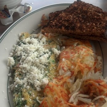 Christo's On Alki - Spinach and feta special with hash browns and toast - Greek Near Me - Seattle, Washington