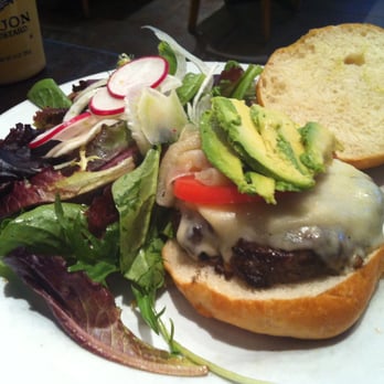 21st Amendment Brewery - Burger with cheese and avocado, side salad - Brewpubs Near Me - San Francisco, California