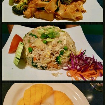 Thai Time - Top: #33 Spicy Noodles (Drunken Noodles) Middle: #43 Thai Time Fried Rice (House Specialty) Bottom: #77 Sweet Sticky Rice w/Mango - Thai Near Me - San Diego, California Thai Time - Top: #33 Spicy Noodles (Drunken Noodles) Middle: #43 Thai Time Fried Rice (House Specialty) Bottom: #77 Sweet Sticky Rice w/Mango - Thai Near Me - San Diego, California