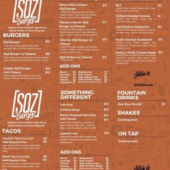 SQZ Burger - Menu - Burgers Near Me - Lodi, California SQZ Burger - Menu - Burgers Near Me - Lodi, California