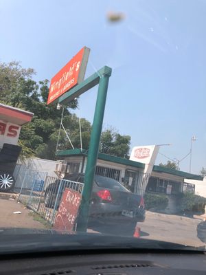 Photo of Wingfield's Breakfast & Burger - Dallas, TX, US. a view from inside a car