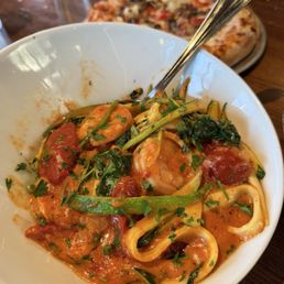 Vodka pasta with zucchini noodles