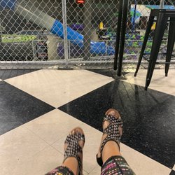 Sky Zone Trampoline Park - Relaxing while they jump.