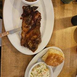 Cowan's Restaurant - Pork steak with baked beans and coleslaw