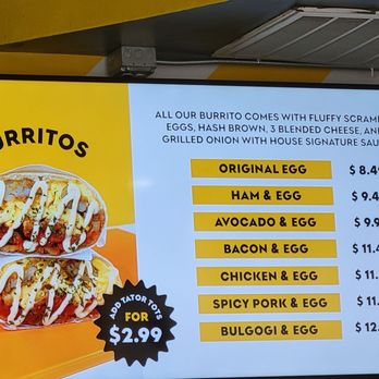 Egg Happiness - Burrito menu - Korean Near Me - Dublin, California