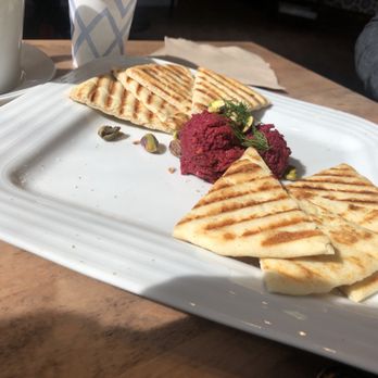 Oromo Cafe Bucktown - Beet Hummus plate  $7 - Cafes Near Me - Chicago, Illinois