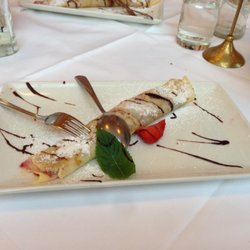 Hotel Goldener Ochs Fam. Schweiger - Austrian style pancace "Palatschinke" - with apricot filling - yummy!