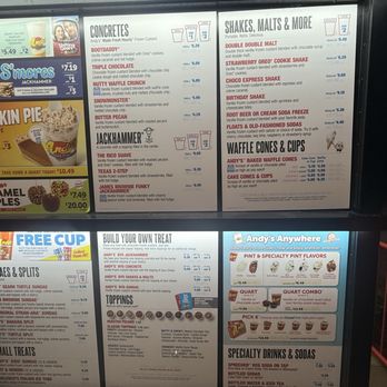 Andy's Frozen Custard - Menu - Ice Cream & Frozen Yogurt Near Me - Murfreesboro, Tennessee Andy's Frozen Custard - Menu - Ice Cream & Frozen Yogurt Near Me - Murfreesboro, Tennessee