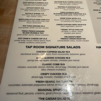 The Tap Room at Dubsdread - Menu. - American Near Me - Orlando, Florida The Tap Room at Dubsdread - Menu. - American Near Me - Orlando, Florida