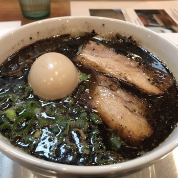 Kashiwa Ramen - Black garlic oil ramen with pork belly (cha shu). - Ramen Near Me - Costa Mesa, California Kashiwa Ramen - Black garlic oil ramen with pork belly (cha shu). - Ramen Near Me - Costa Mesa, California