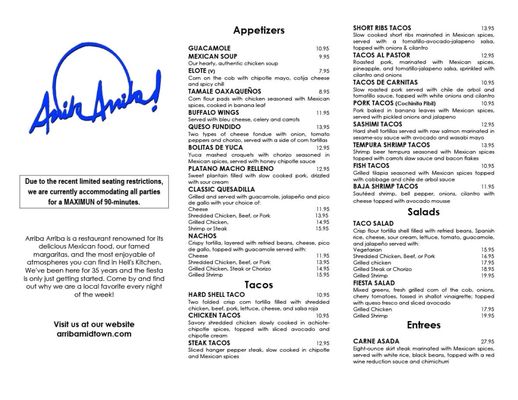 Menu photo 4 Arriba Arriba Midtown New York, NY Menu photo 4 Arriba Arriba Midtown New York, NY