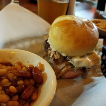 Great Crescent Brewery - Cuban sandwich and beans. Both were amazing and very filling! - Breweries Near Me - Aurora, Indiana