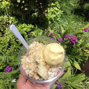 Aloha Juice Bar - AcI bowl with coconut flakes and dole whip added - Food Stands Near Me - Hanalei, Hawaii