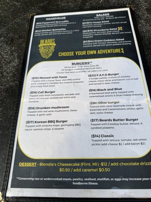 Menu photo 1 Beards Brewery Petoskey, MI Menu photo 1 Beards Brewery Petoskey, MI