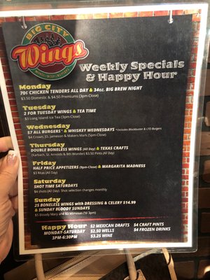 Menu photo 5 Big City Wings Spring, TX