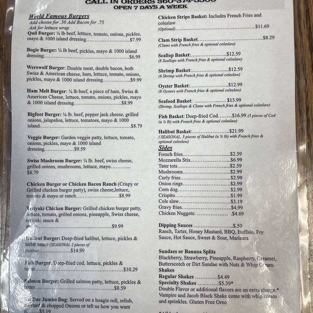 Three Rivers Resort Restaurant - Menu - American Near Me - La Push, Washington Three Rivers Resort Restaurant - Menu - American Near Me - La Push, Washington